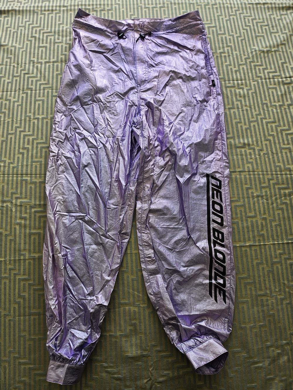 NEON BLONDE Metallic Lavender Track Joggers